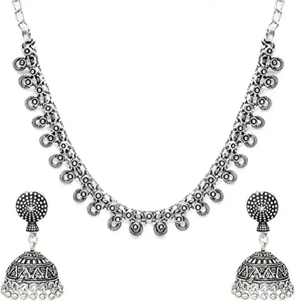 Oxidised Silver Jewellery Set - Image 4